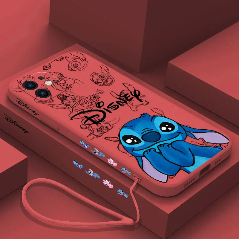 Cool Cartoon Stitch Disneys Phone Case for Oneplus Nord 3 2 9R 9 8T 8 7 7T Pro 6 5G Liquid Silicone Cover with Hand Strap (art.: 3920ca85b8ecc) - 3920ca85b8ecc