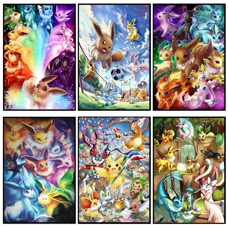 

Digital Oil Painting Japanese Classic Anime Pokemon DIY Hand Painted Canvas Paint By Numbers Home Decor Gifts