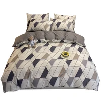 cotton four piece set spring and summer cotton beddings quilt cover 200 x230 double linen three piece set