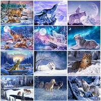 sdoyuno diy painting by numbers adults animals wolf kits oil acrylic paint wall art drawing by numbers home decor gift