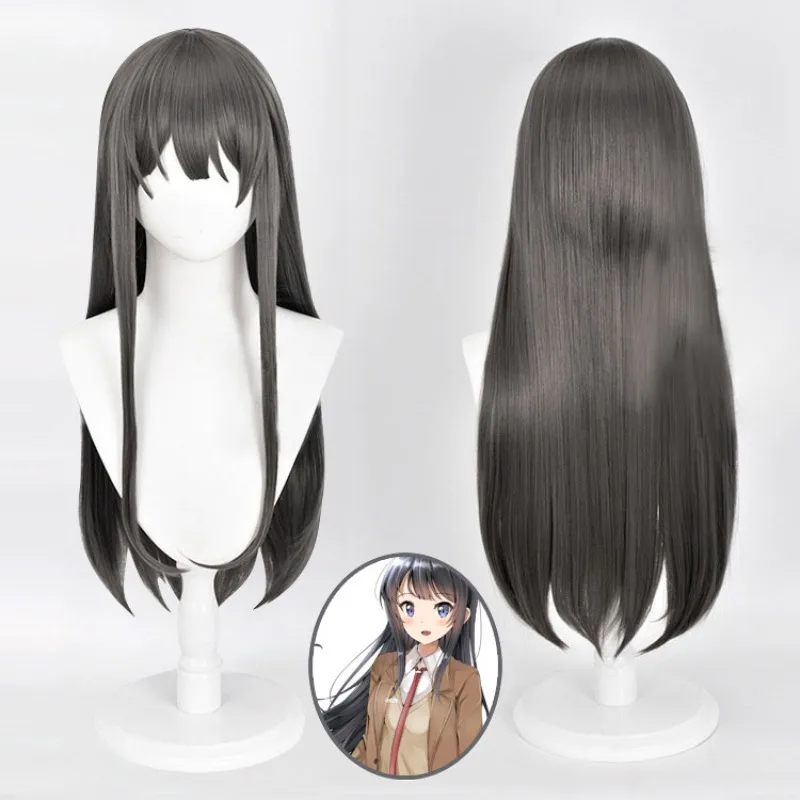 

Термостойкие синтетические длинные прямые волосы Sakurajima Mai парик для косплея аниме Хэллоуин Карнавал комикс с ролевыми играми парики реквизит