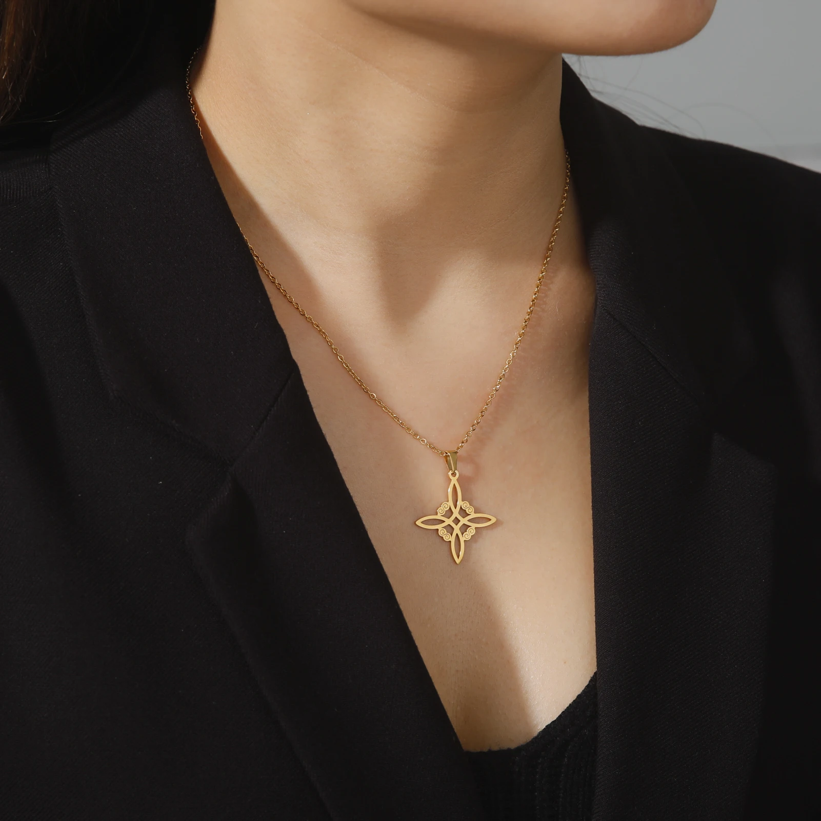 Skyrim Викка Колдовство Ведьма Узел Ожерелье Колье Из Нержавеющей Стали Старинный