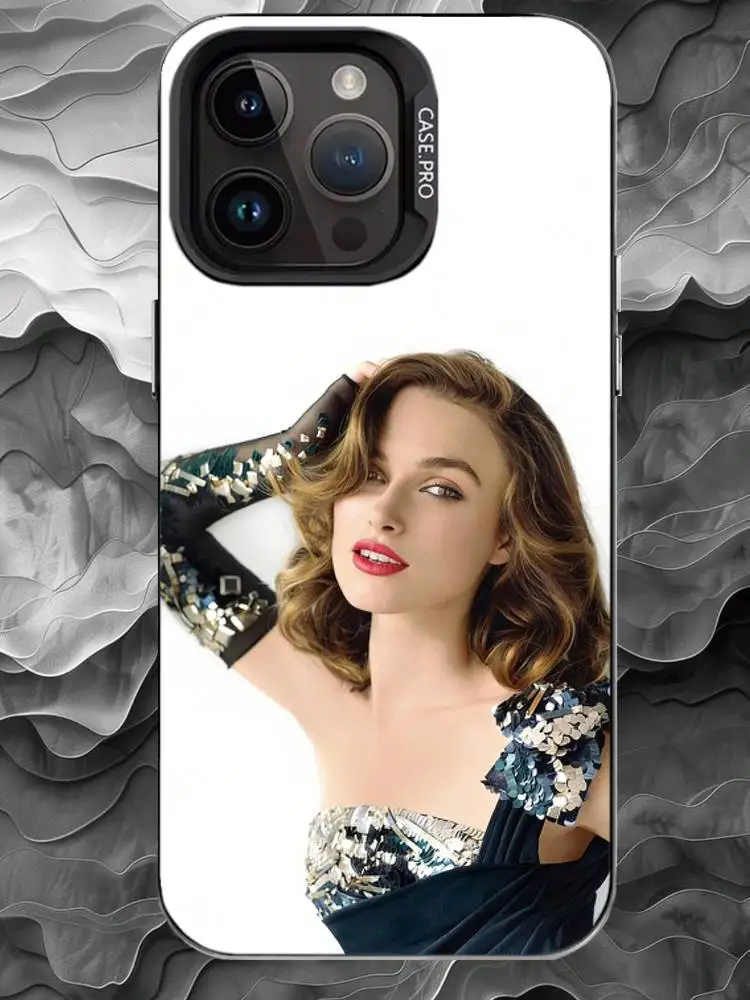 Чехол для телефона K-Keira Knightley для iPhone 17 16 15 14 13 12 11 Pro Max Plus, серебристый матовый черный чехол (art.: 3920d970e30de) - 3920d970e30de