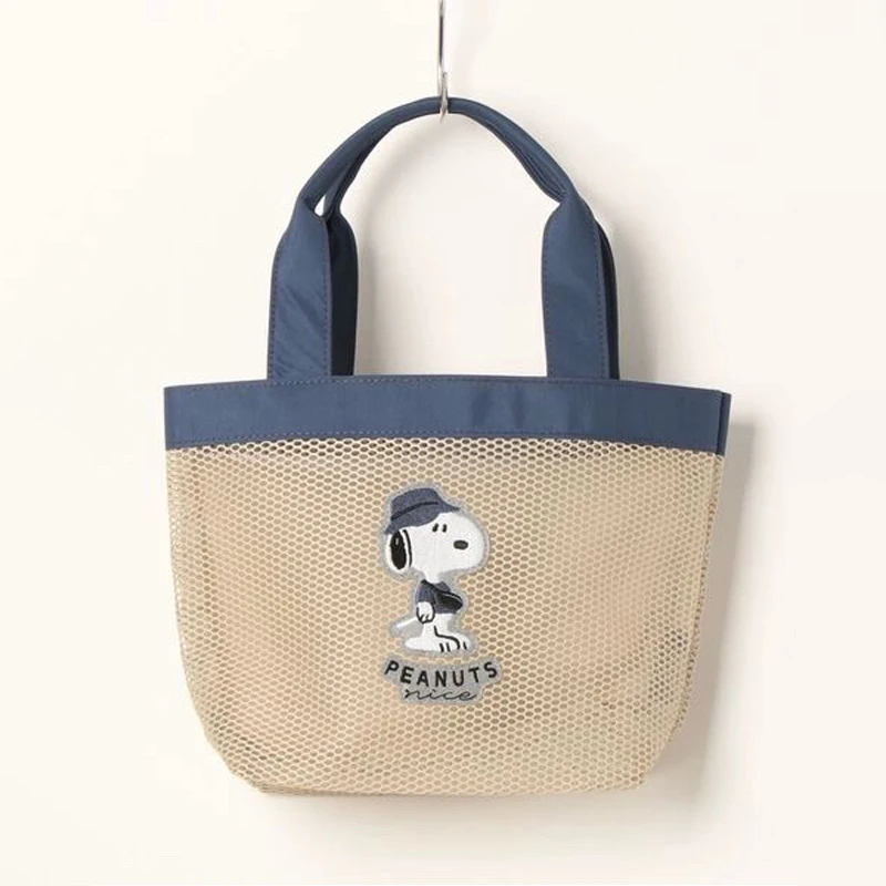Мультяшный Снупи большой емкости сетчатая сумочка Kawaii уличная пляжная сумка для