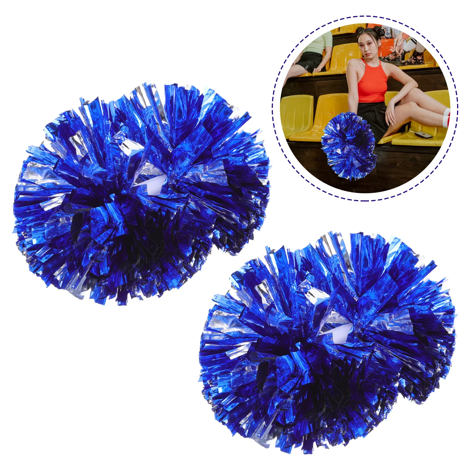 

Pom Poms Cheer Cheerleading Hand Cheering Kids Cheerleader Flower Metallic Sports Flowers Dance Balls Silver Team Pompoms Foil