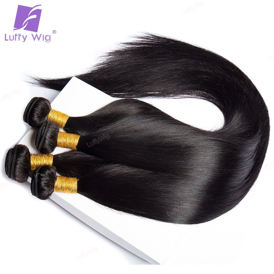 Straight 30Inch Remy Brazilian Tissage Hair Weave Human Hair Bundles Straight Hair Natural Color 100% Human Hair Extension Luffy