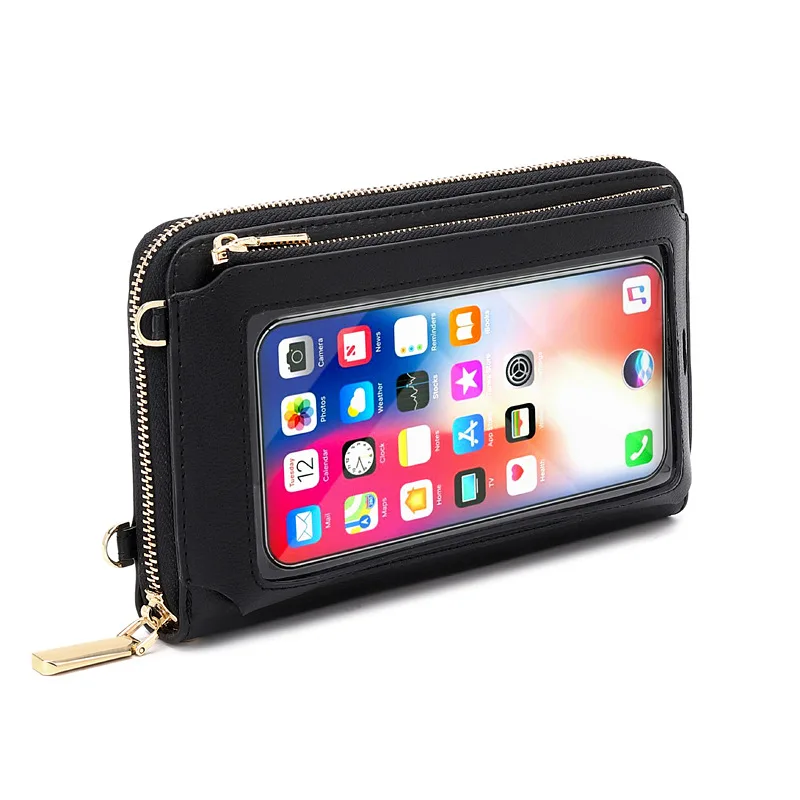 

Touch Screen Mobile Phone Bag Female Diagonal Anti-theft Brush Multi-function Shoulder Transparent Mini Wallet Mobile Phone Bag