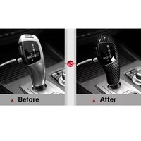 automobile accessories abs carbon fiber gear shift knob cover trim left hand drive car interior cover