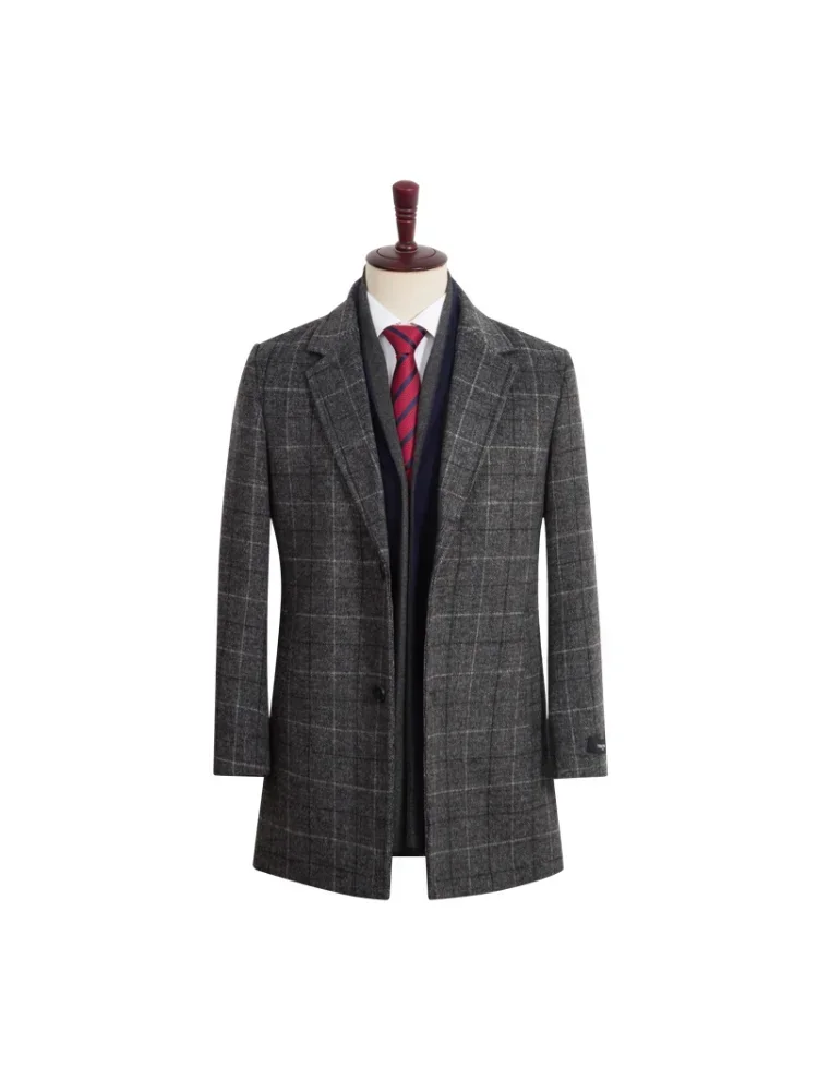 Новое поступление модное супер большое зимнее мужское шерстяное пальто большого