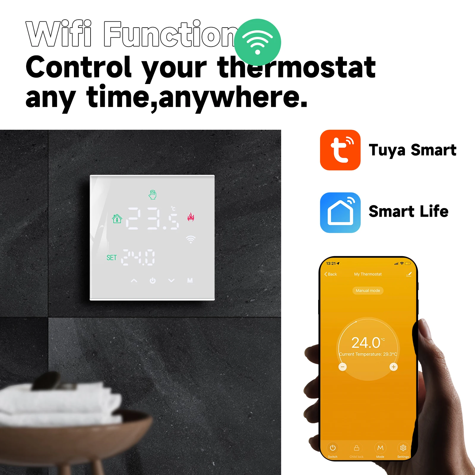 

Vancoo Smart Residential Remote Temperature Automation Wall Boiler Wifi Thermostat Tuya Smart Life GoogleHome Alexa Yandex Alice