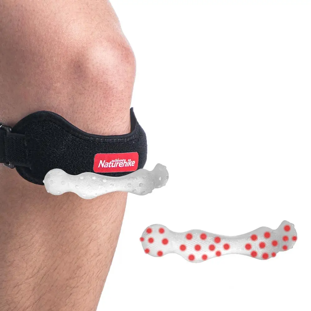 Naturehike Kneecap Band Adjustable Silica Gel Knee Tendon Strap Protector Pressurized Elastic Running Sports Gym Support - Наколенник Naturehike с регулируемым капюшоном, защита коленного сухожилия с силиконовым ремнем, эластичная поддержка при беге, спор