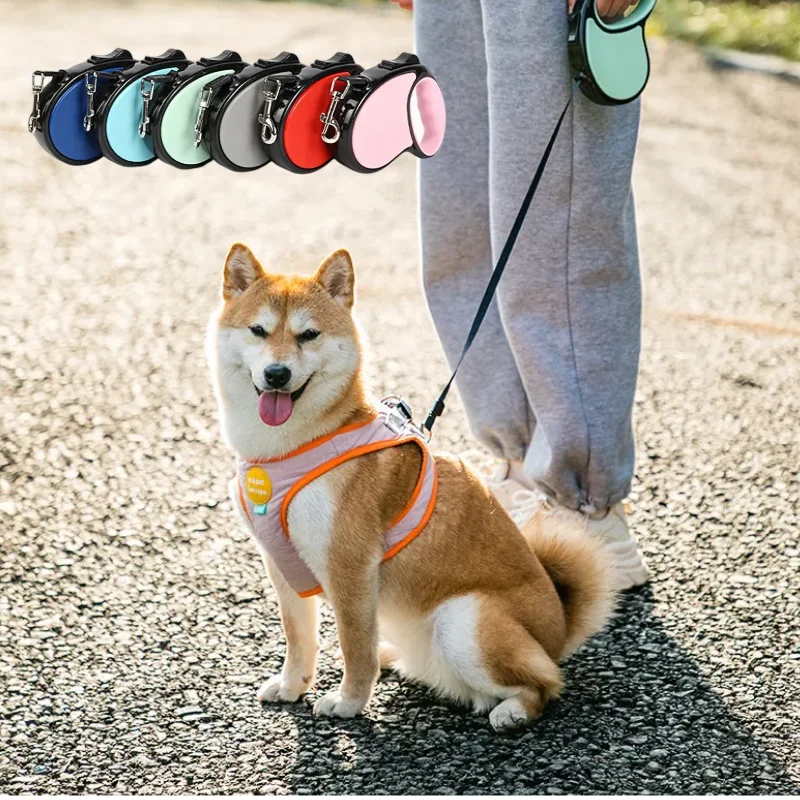 

New Retractable Pet Dog Leash 3m 5m Automatic Durable Nylon Dog Lead Extending Puppy Walking Running Leads For Small Medium Dogs