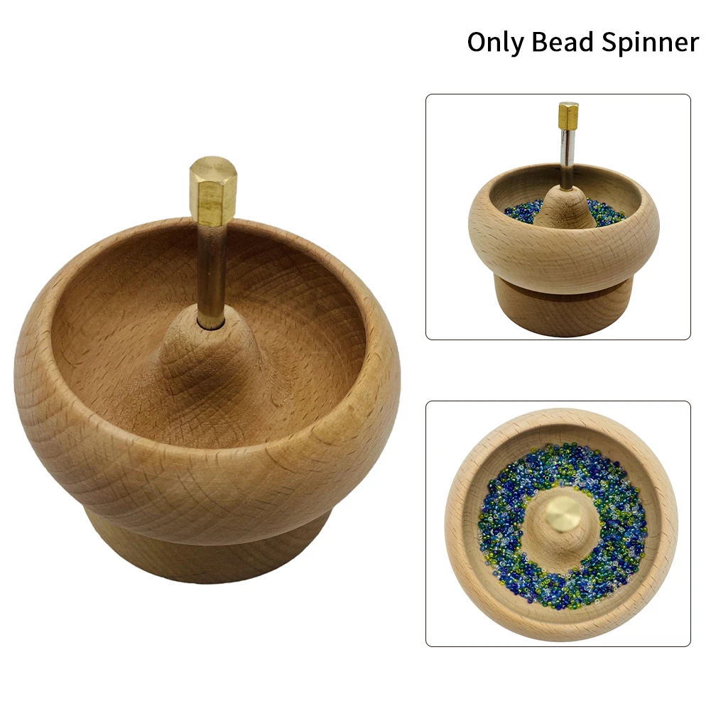 

Wooden DIY Making With Needle Jewelry Bracelet Bead Spinner Bowl Labor-saving Jewelry Bracelet Home Beading Needles Gift