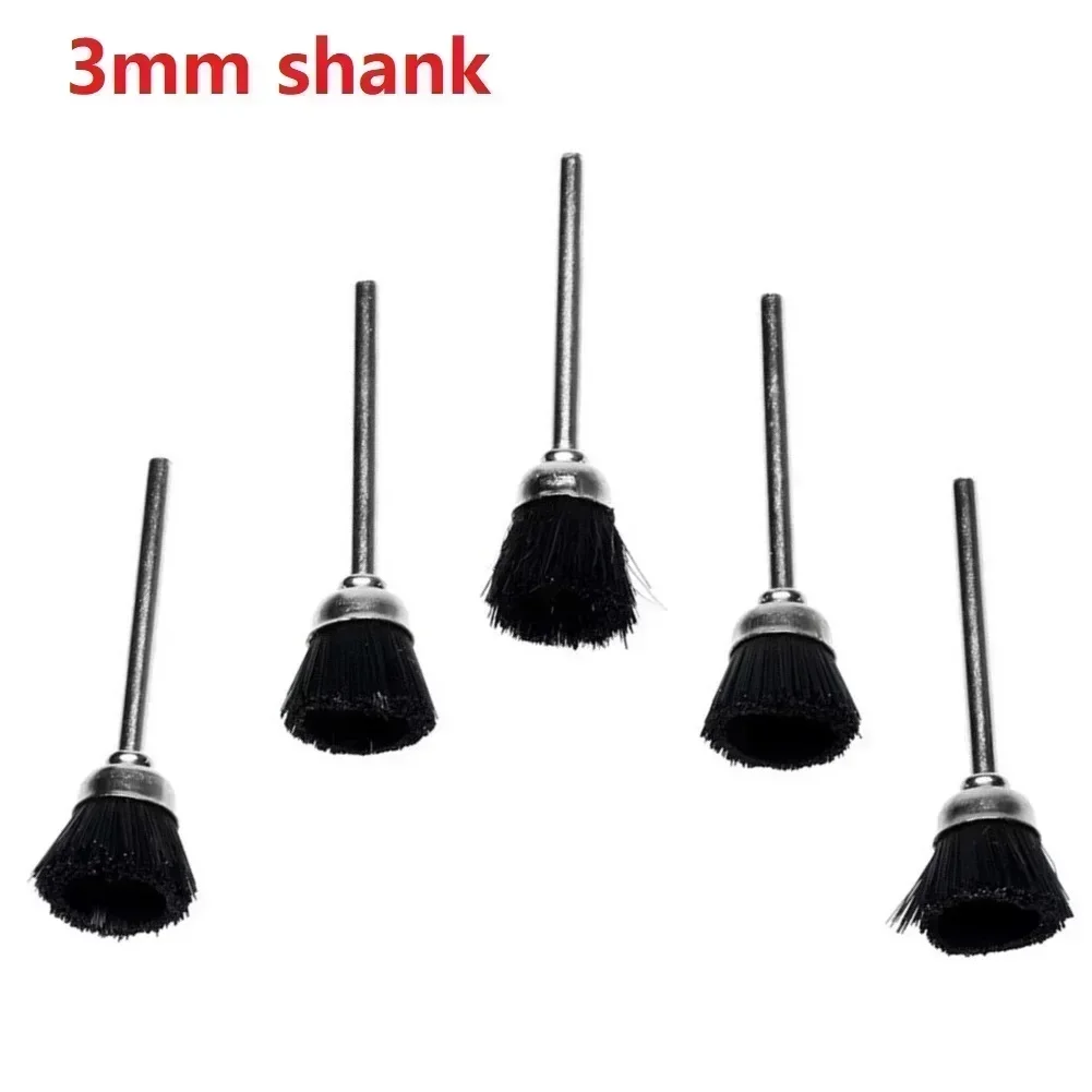 

5 шт., 3 мм, щетки с хвостовиком, полировальные круги, вращающийся инструмент для гравера, полировка стали, шлифовальная чашка, щетка для полировки тоже