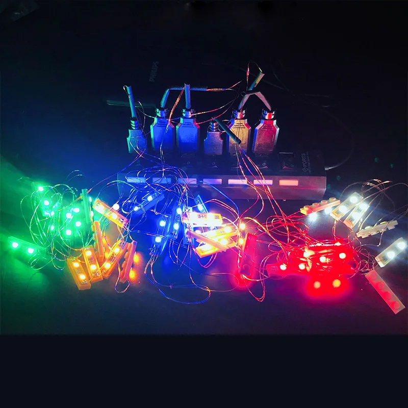 

MOC Street View Universal String Lights Colorful Accessories Classic Brick Light-Emitting Compatible Brands Building Blocks Kid