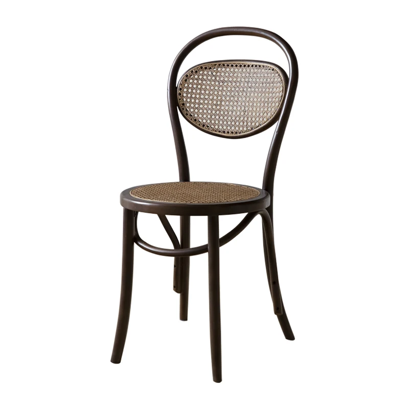 

XL Nordic Solid Wood Retro Domestic Rattan Rattan Armchair Cafe