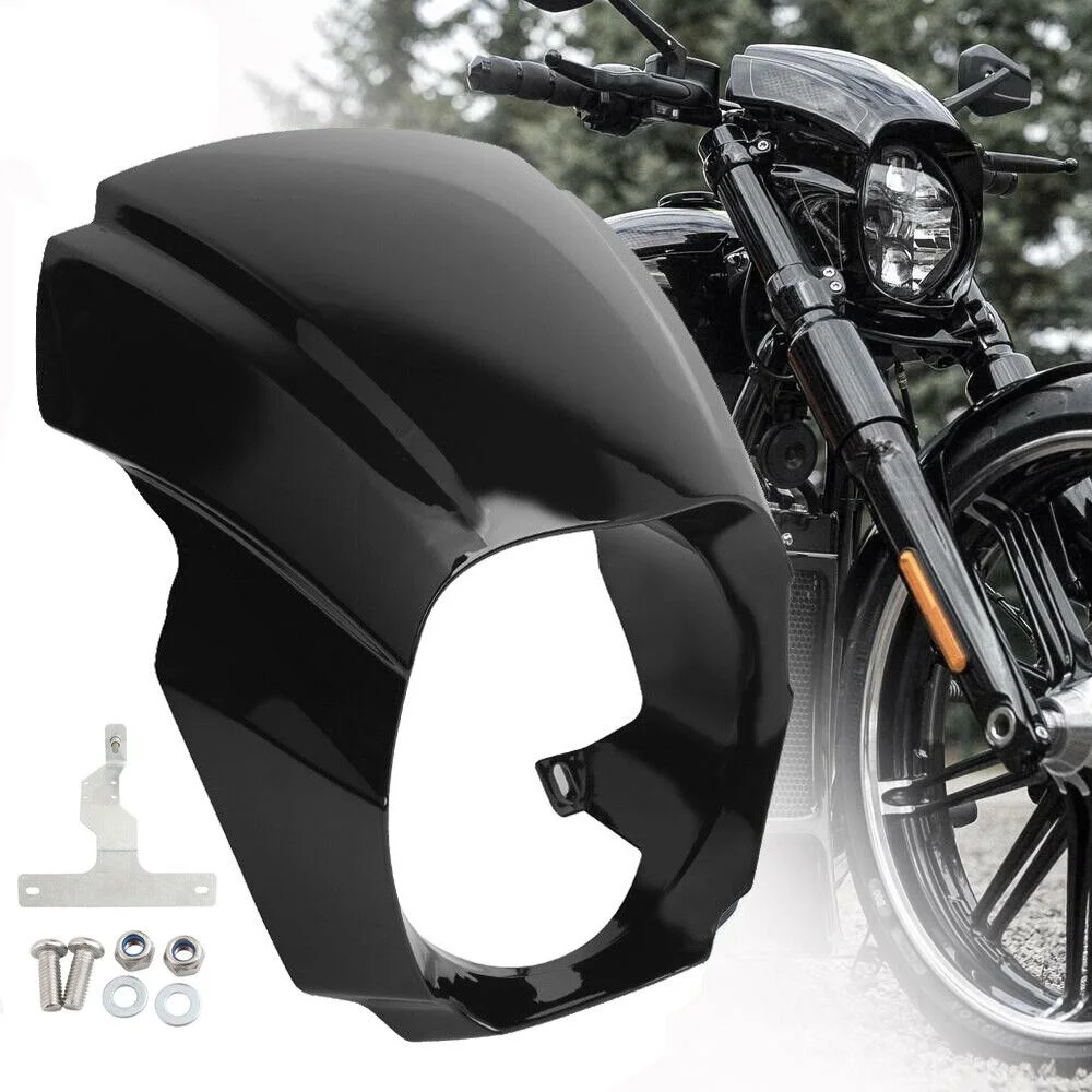 

Motorcycle Matte Black Front Mask Headlight Fairing Cowl Cover For Harley Softail Breakout FXBR FXBRS 2018-2022 2021