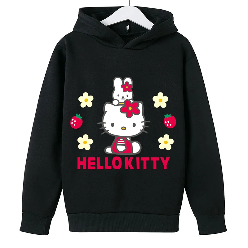 

Baby Hello Kitty Sweatshirt Kid's Clothes Toddler Fashion Print Tops Children's O Neck Pullover Outwear Boys Clothe