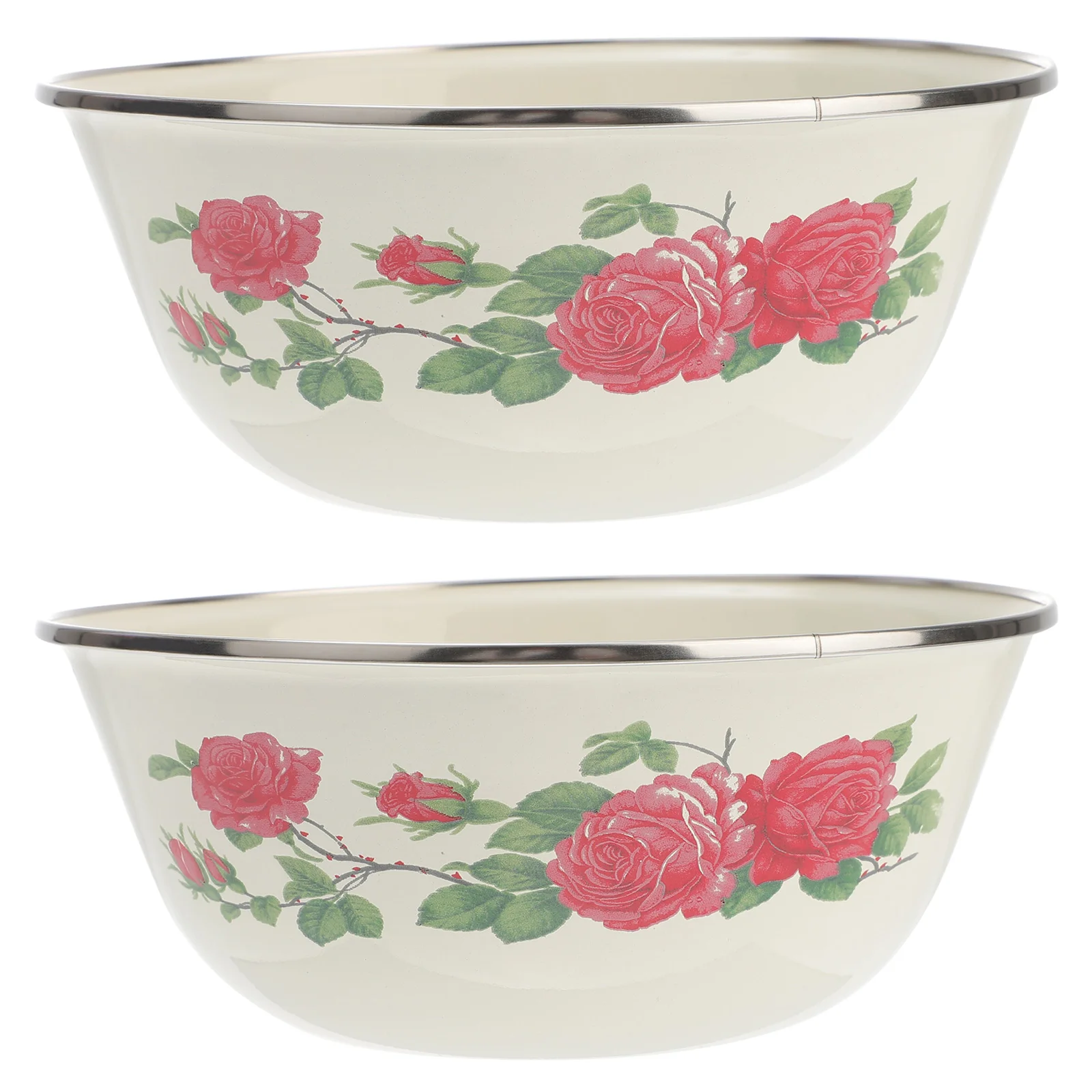 

Bowl Bowls Enamel Mixing Enamelware Salad Soup Basin Cereal Servingcontainers Nesting Noodle Dessert Prep Vintage Egg Stainless