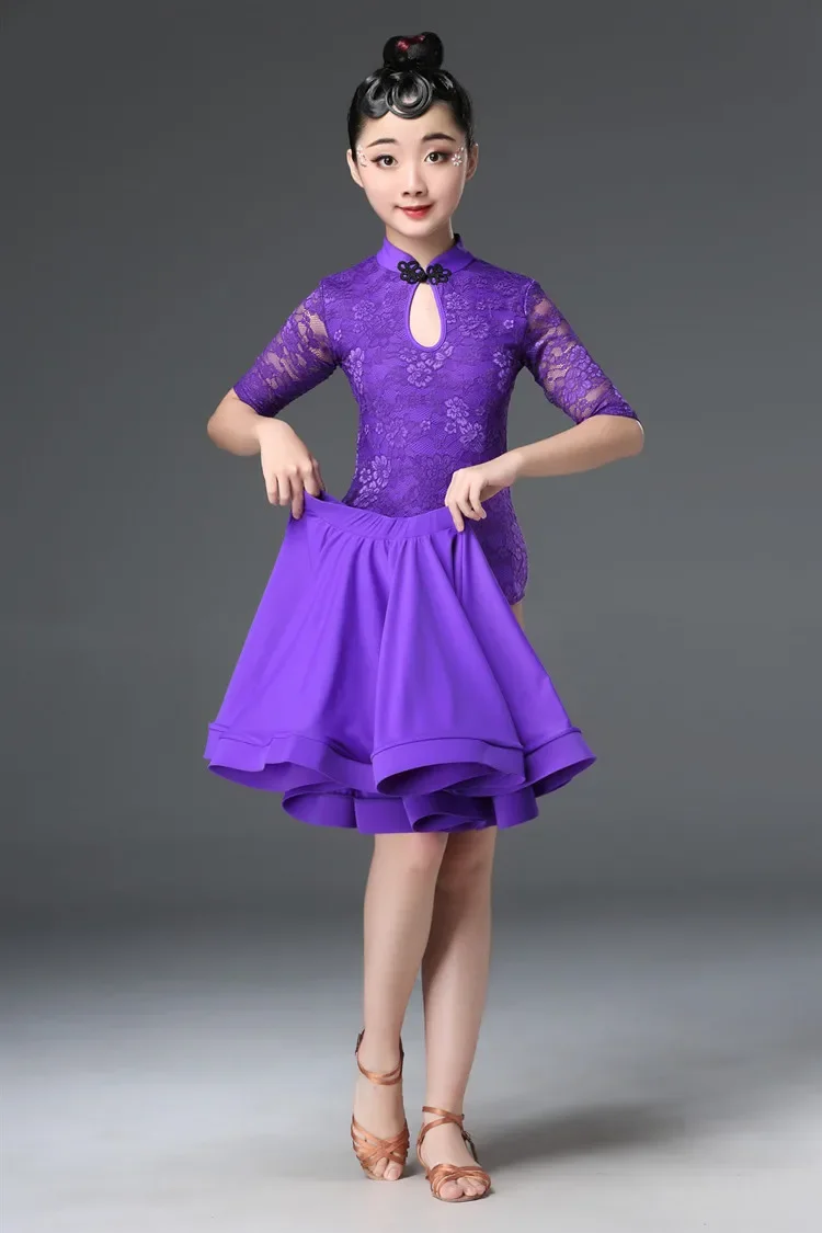 Детское кружевное платье для латиноамериканских танцев