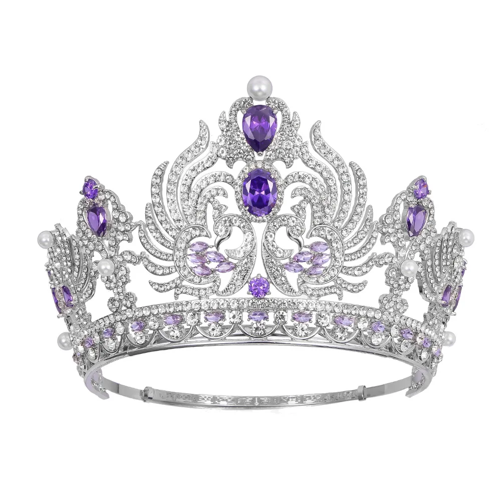 

Baroque Great Peacock Zircon Round Crown Party Hair Accessories