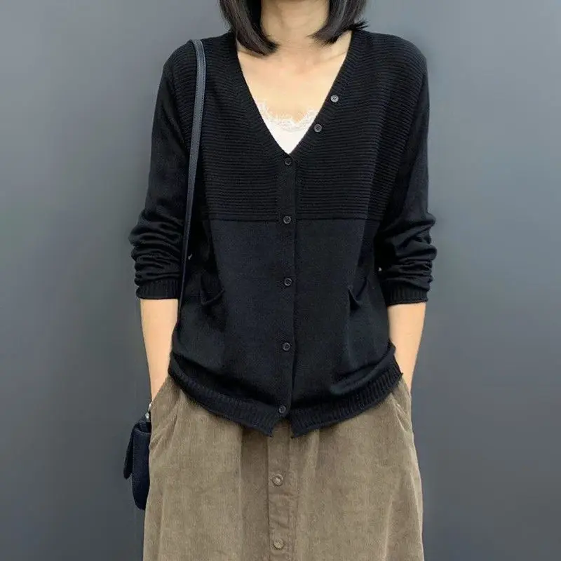 

Ladies Sweaters Cardigan Tall Tops Jersey Brown Knitted Top for Women Autumn Winter 2023 Clothes New Collection Korean Luxury In