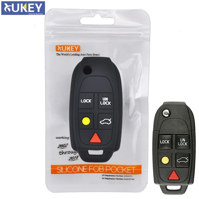 

Для Volvo XC90 S80 XC70 S60 V70 силиконовый чехол для дистанционного управления с откидной крышкой, держатель для кожи, 5 кнопок