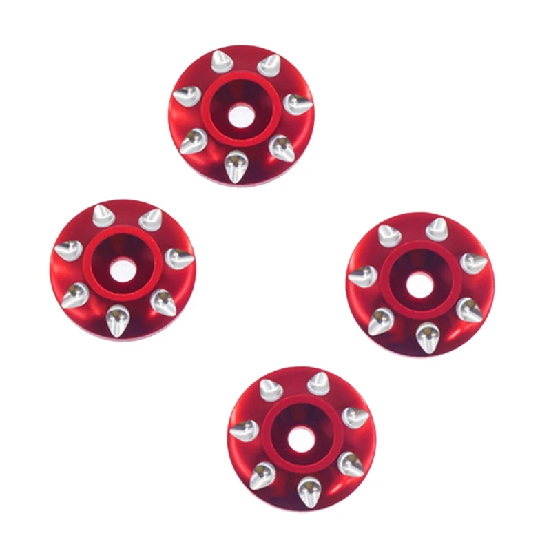 

4X Metal Tail Wing M3 Screws Washers For 1/8 1/10 Scale Off Road Buggy Truck RC Cars,Red