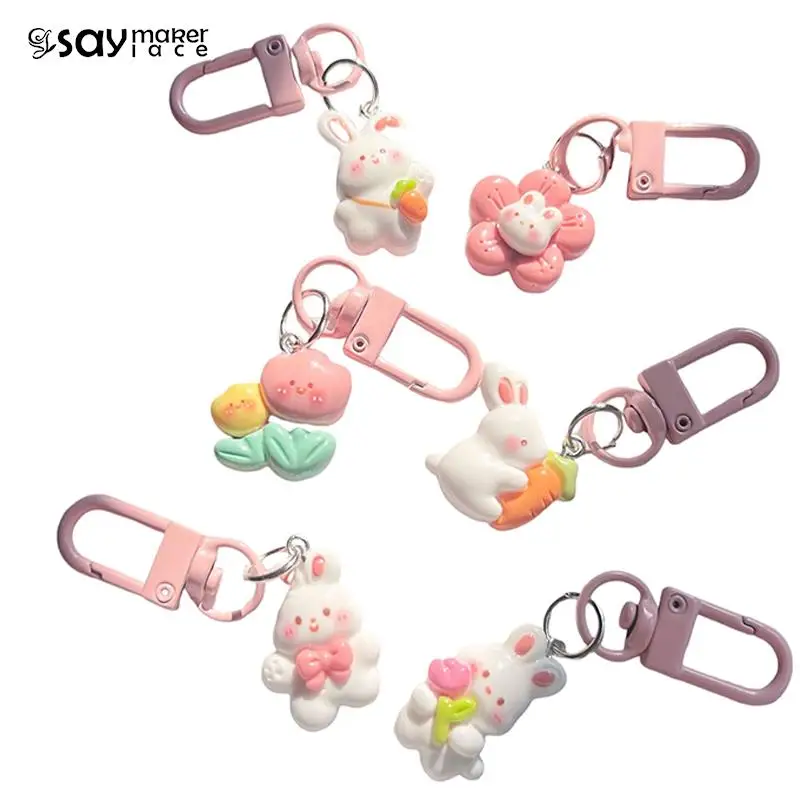 

1PCS Kawaii Cute Rabbit Keychain Cartoon Animal Pendant Jewelry Best Friend Gift Girl Backpack Decoration
