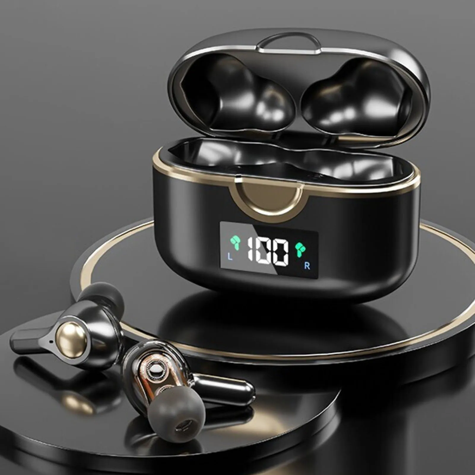 

Bluetooth-compatible Headset TWS Wireless Display Dual Dynamic Earbuds Earphone Noise Cancelling Earbuds H-best