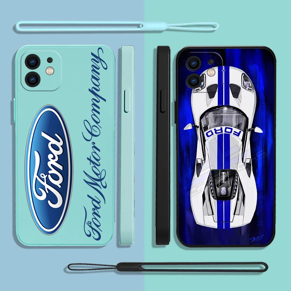 

F-Ford-Logo-Car Phone Case For Xiaomi Redmi Note 12 11 11T 10 10S 9 Pro Plus 10C 9A K40 K50 K60 4G 5G With Hand Strap