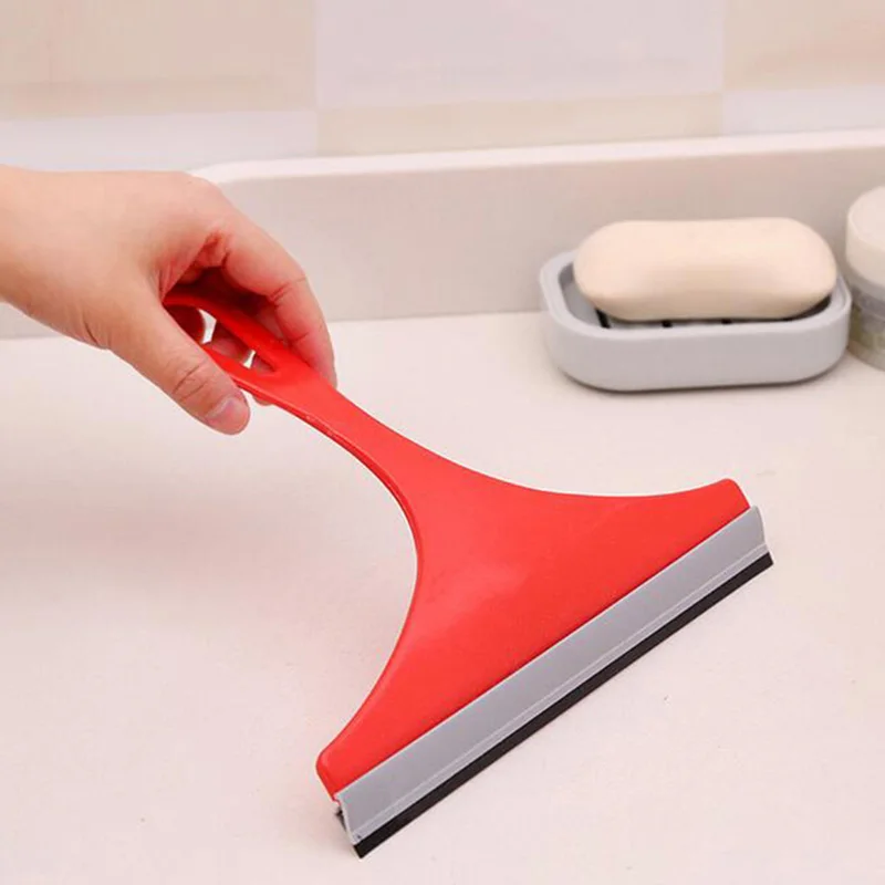 

Hand-held Squeegee Portable Mirror Wiper Scraper Bathroom Mirror Glass Cleaning Brush Rubber Scraper Household Cleaning Tool