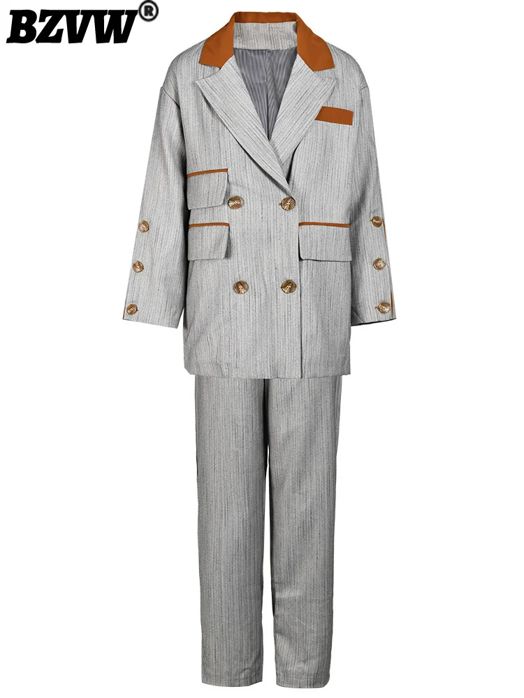 

BZVW Women's Blazers Set Two Piece 2023 Spring Autumn New Fashion Temperament Office Lady Designer Suit Sets Female CP1890