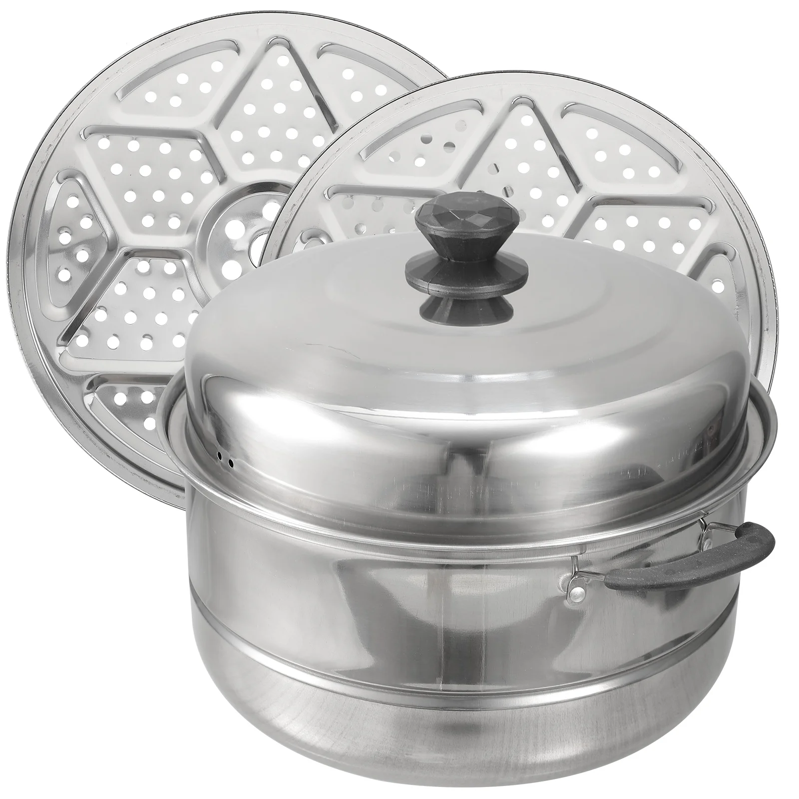 

Stainless Steel Steamer Food Kitchen Tools Double-layered Stockpot Large Cooking Pots