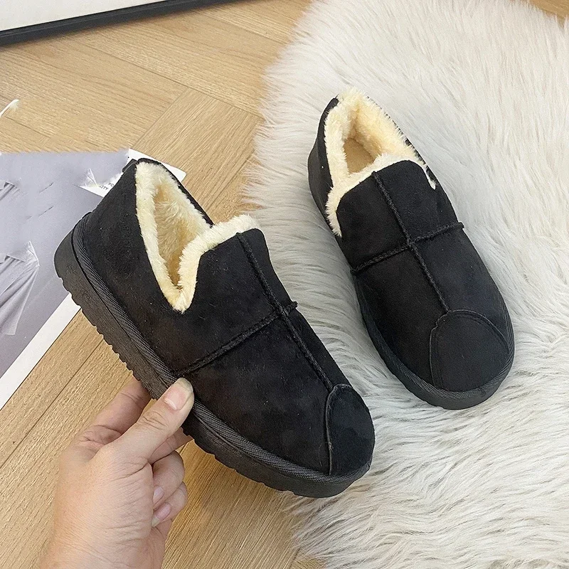 

2023 Snow Boots Women's Short Tube Thickened Cotton Shoes Non-slip Winter New Shoes Student Women's Shoes Black Boots