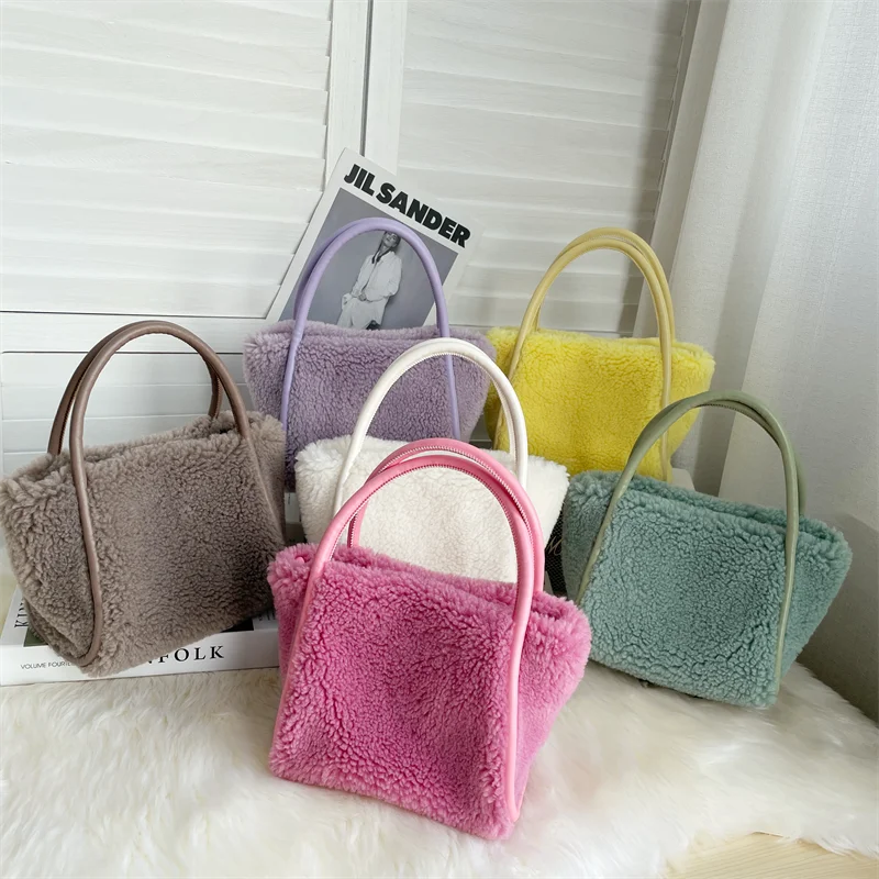 Добавьте в список желаний милая шерстяная сумка через плечо Fury Корейская