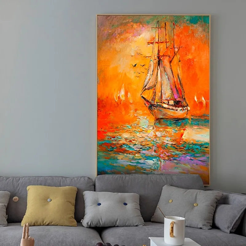 

Oil Painting Hand Painted Vertical Landscape Still Life Modern Stretched Canvas