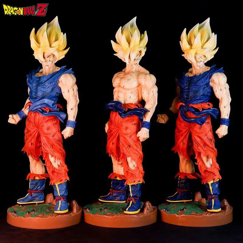 

44cm Dragon Ball Super Saiyan First Super War Damage Goku Base Boxed Ornaments Pvc Model Anime Action Figure Wholesale Boy Gifts