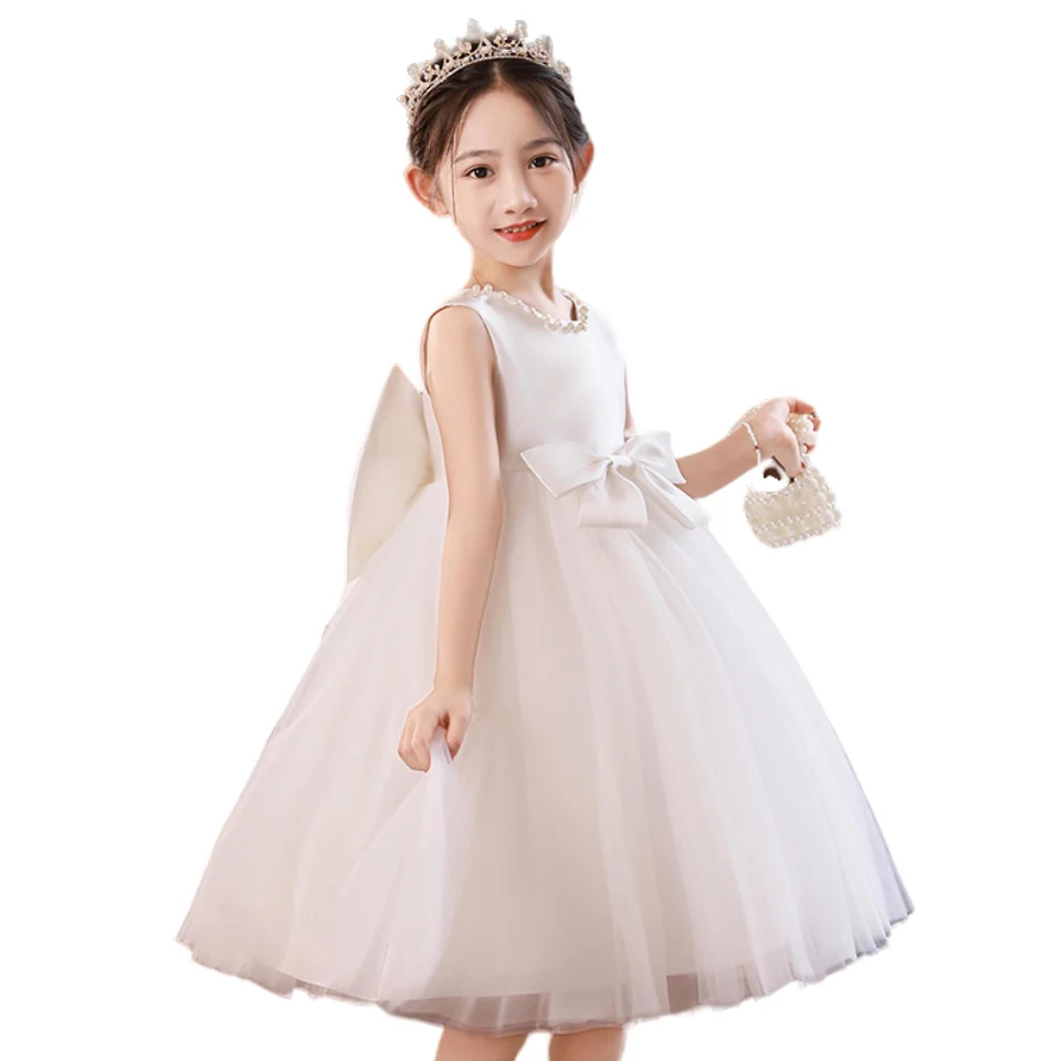 

Young Girls Luxury Formal Occasion Prom White Dresses 6 8 10 12 Years Teenager Women Junior Children Graduation Evening Clothing