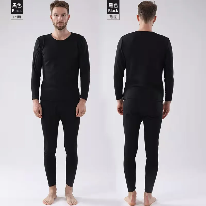 Thermal Underwear Set for Men Soft Long Johns Set Fleece Lined Base Layer Skiing Winter Top Bottom Thermal Shirt Pajamas Set