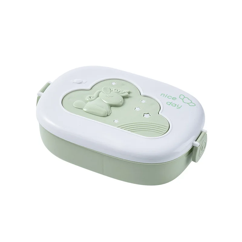 Cute Portable Lunch Box for Children Microwave Lunchbox Outdoor Camping Picnic Food Container Kid Bento 3 Compartments images - 6