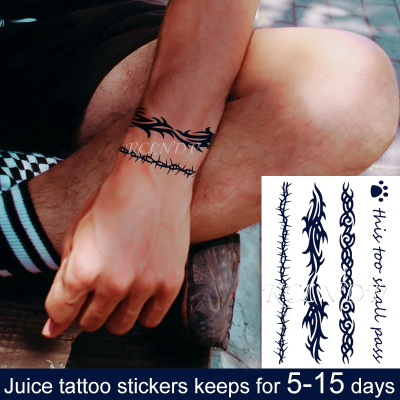 Водостойкая Временная наклейка с рисунком сока и чернил Too Must Pass ремешок для рук