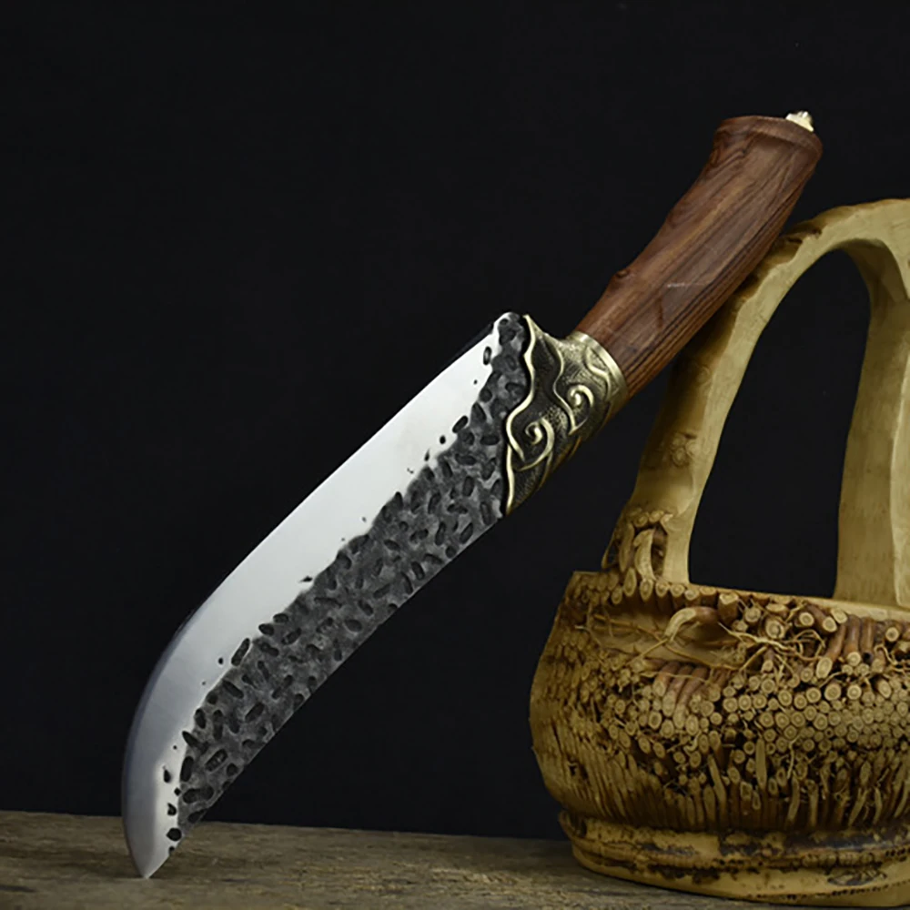 Кованый нож мясника для приготовления мяса мясницкий ручной работы кованый 7Cr1 7MoV