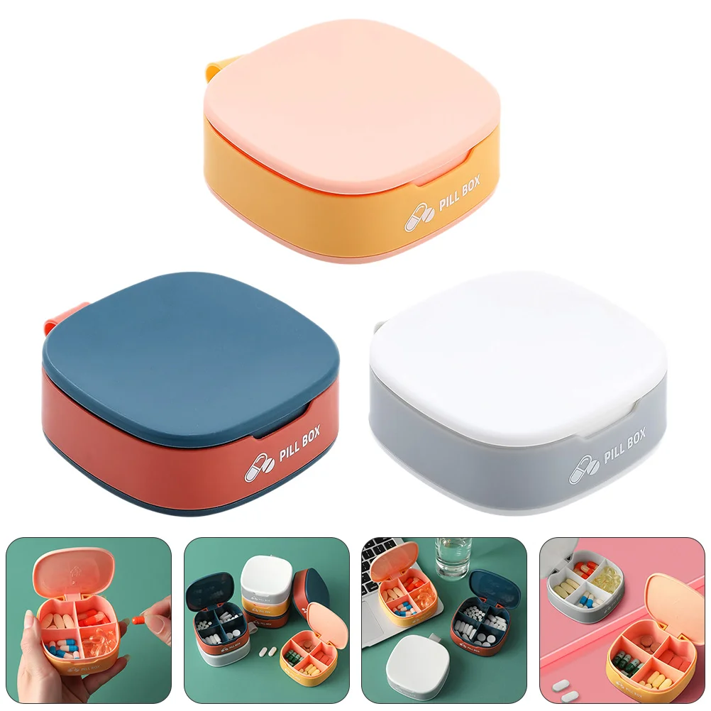

Box Case Organizer Portable Vitamin Holder Travel Day Mini Purse Container Holders Containers Storage Tablet Supplement Cases