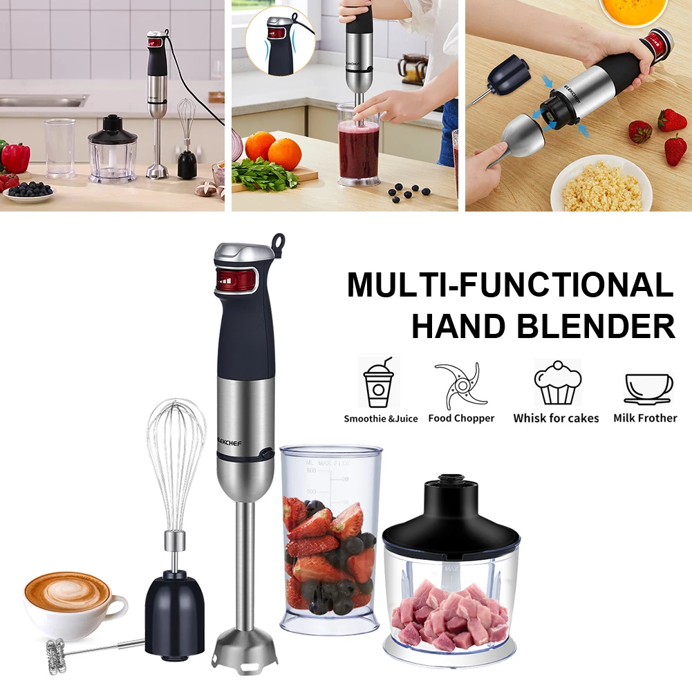 

Kitchen 5 in 1 Multifunctional 1200W Electric Hand Stick Blender Immersion Handheld Mixer Food Processor Chopper Beater Frother