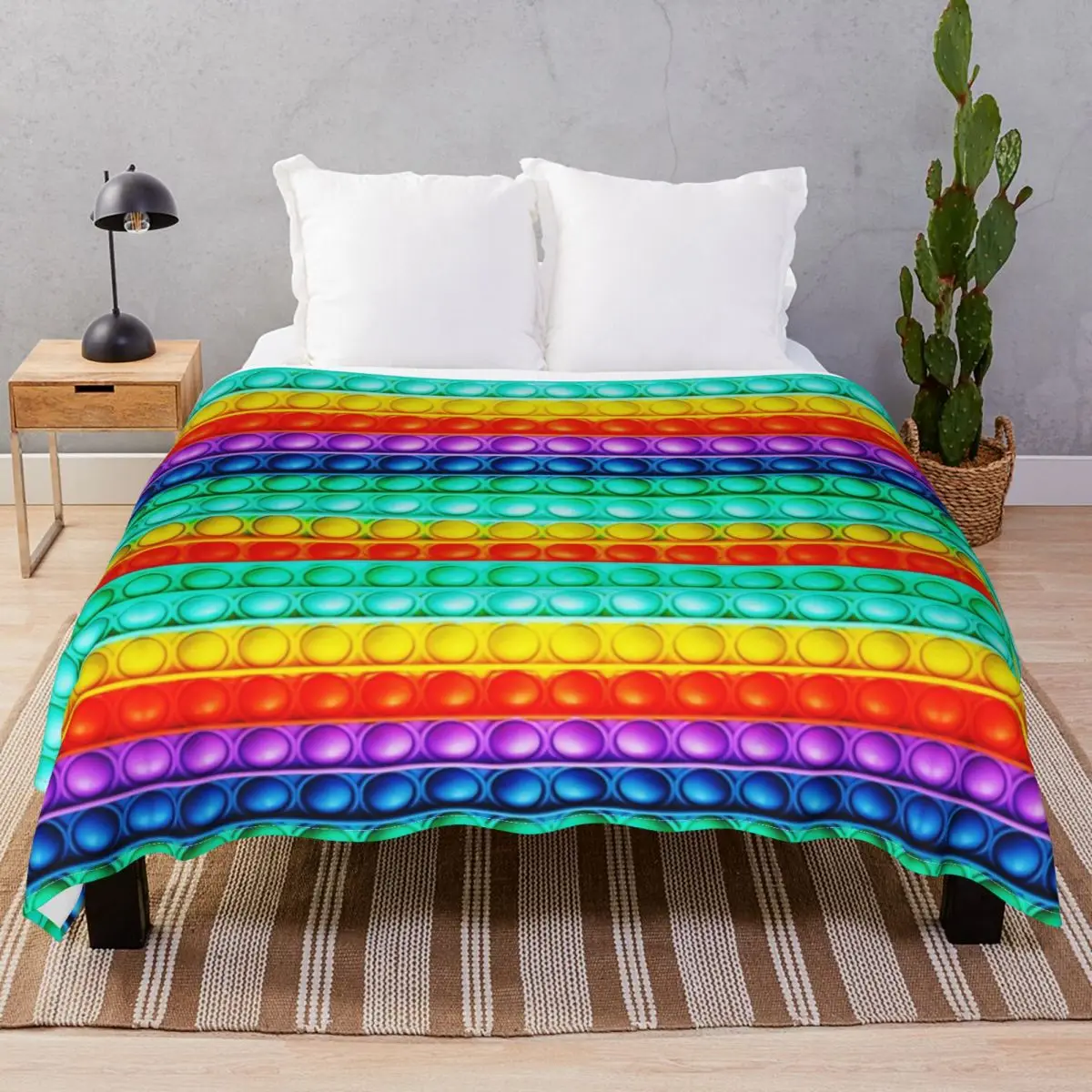 Pop It Multicolored Original Blankets Fleece Spring Autumn Portable Throw Blanket for Bedding Home Couch Travel Cinema