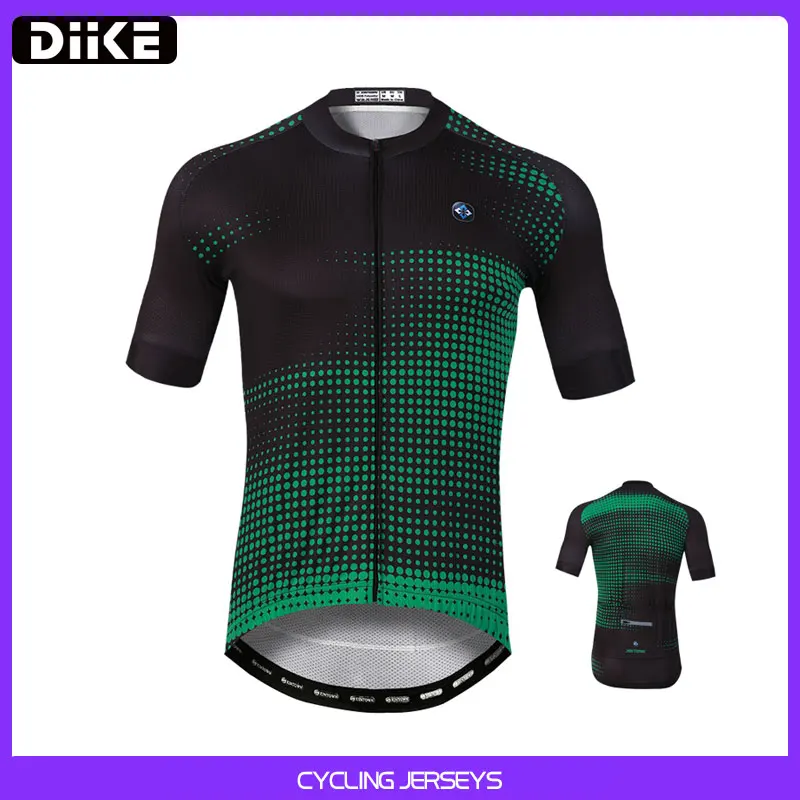 

Quick-dry Breathable Unisex Green printing Cycling Jersey Spring Anti-Pilling Eco-Friendly Bike Clothing Top Road Team Bicycle