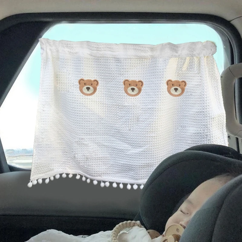 

Мультяшный автомобильный солнцезащитный козырек для бокового окна милая детская защита от солнца вышивка