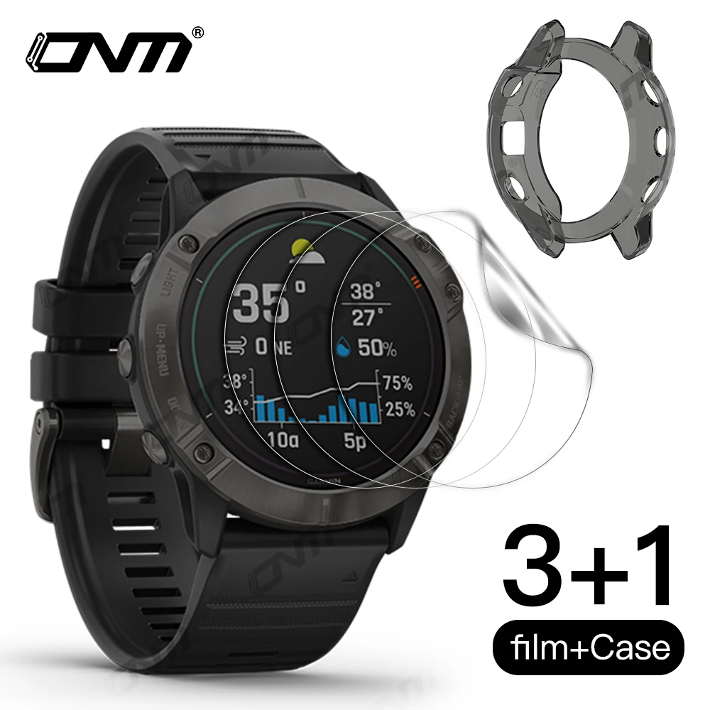 Защитный чехол + защита для экрана Garmin Fenix 6 6X 6S 5 5S 5X Plus TPU прозрачный защитный с