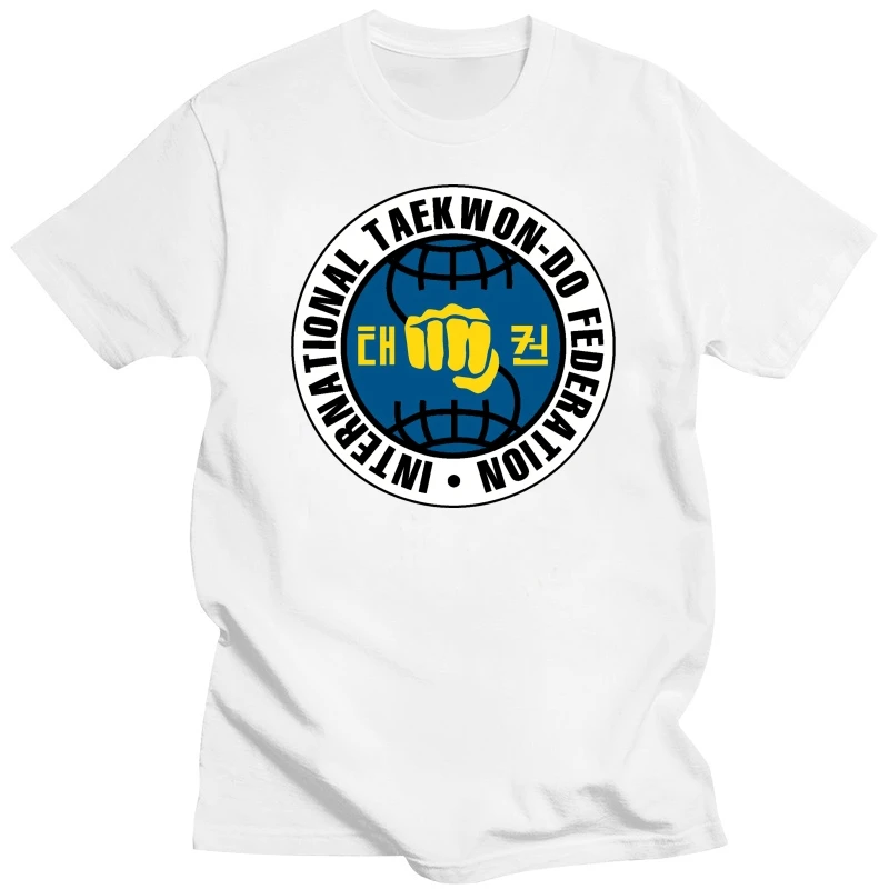 Футболка INTERNATIONAL TAEKWONDO FEDERATION ITF KARATE 01426 модная черная футболка с короткими